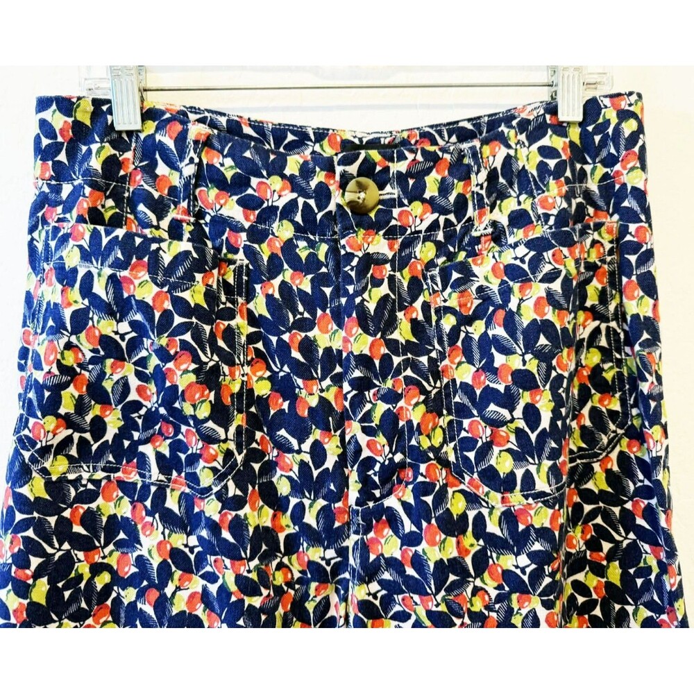 MAEVE Anthropologie Olive Leaves Colette Crop Wide Leg Pants sz. 31 Fit sz. M - Picture 3 of 11